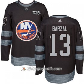 Män Ishockey New York Islanders Tröja Mathew Barzal 13 1917-2017 100th Anniversary Adidas Svart Authentic